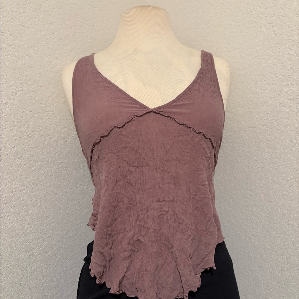 Intimately Free People Ruffled Mauve Top